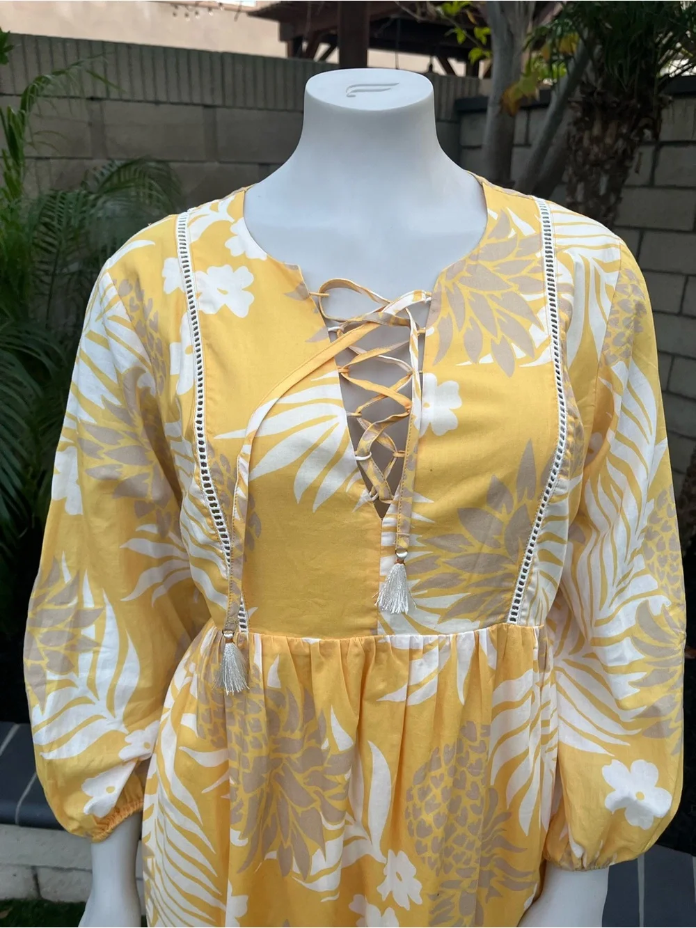 Reyn Spooner Yellow Tropical Print Maxi Dress - Picture 4 of 13